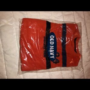 Boys XS/5 orange and blue sweater NWT